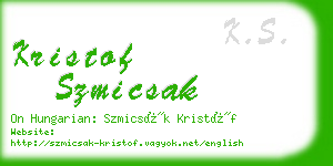 kristof szmicsak business card